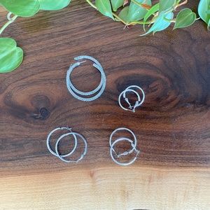 Sliver Hoop Collection (6 pairs!)